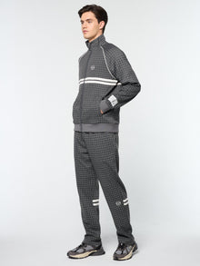 Men | Dallas Houndstooth Track Jacket | Black Beauty