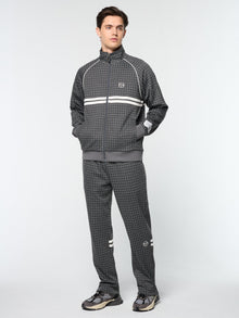 Men | Dallas Houndstooth Track Jacket | Black Beauty