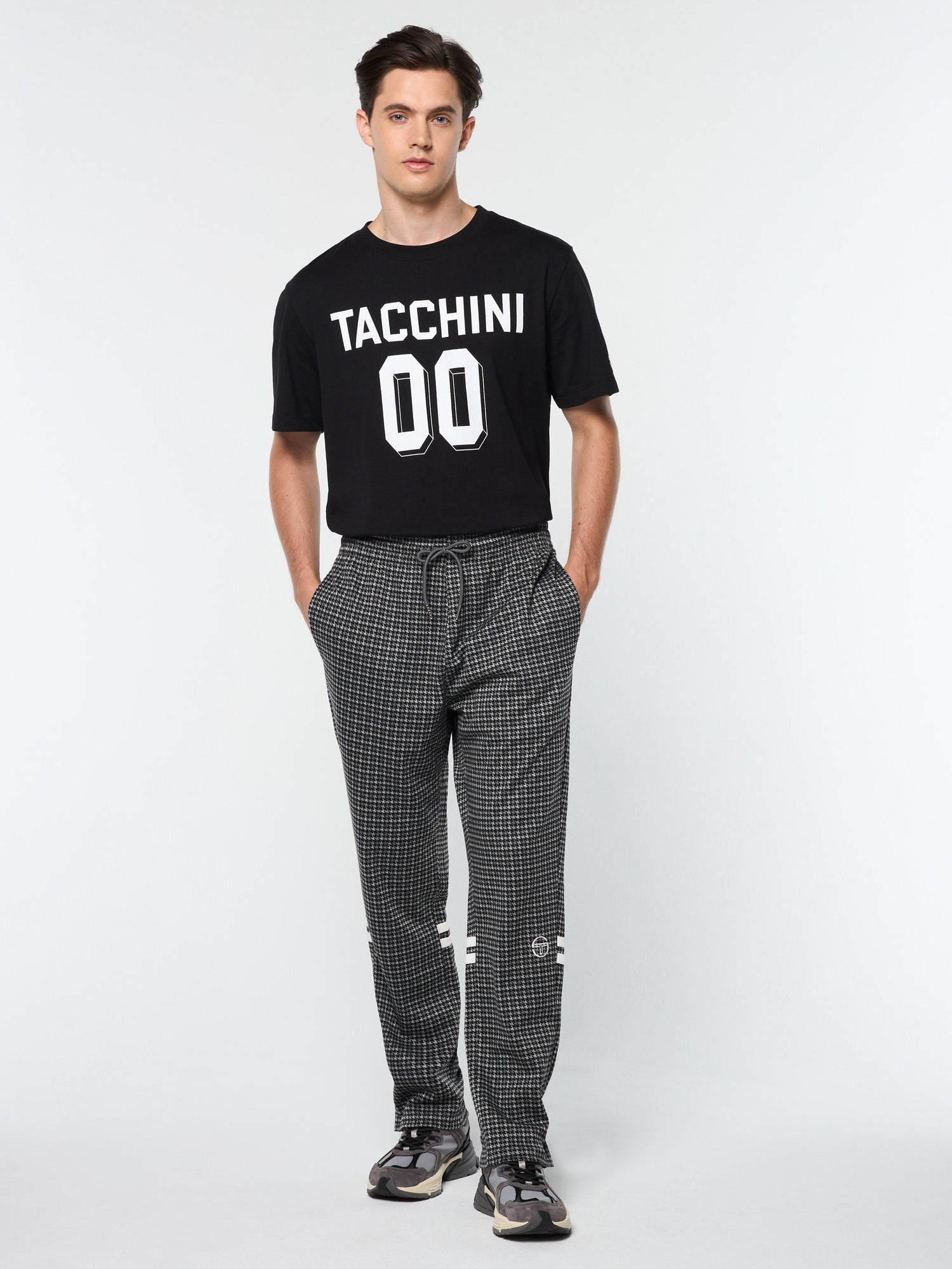 Men | Dallas Houndstooth Track Pant | Black Beauty