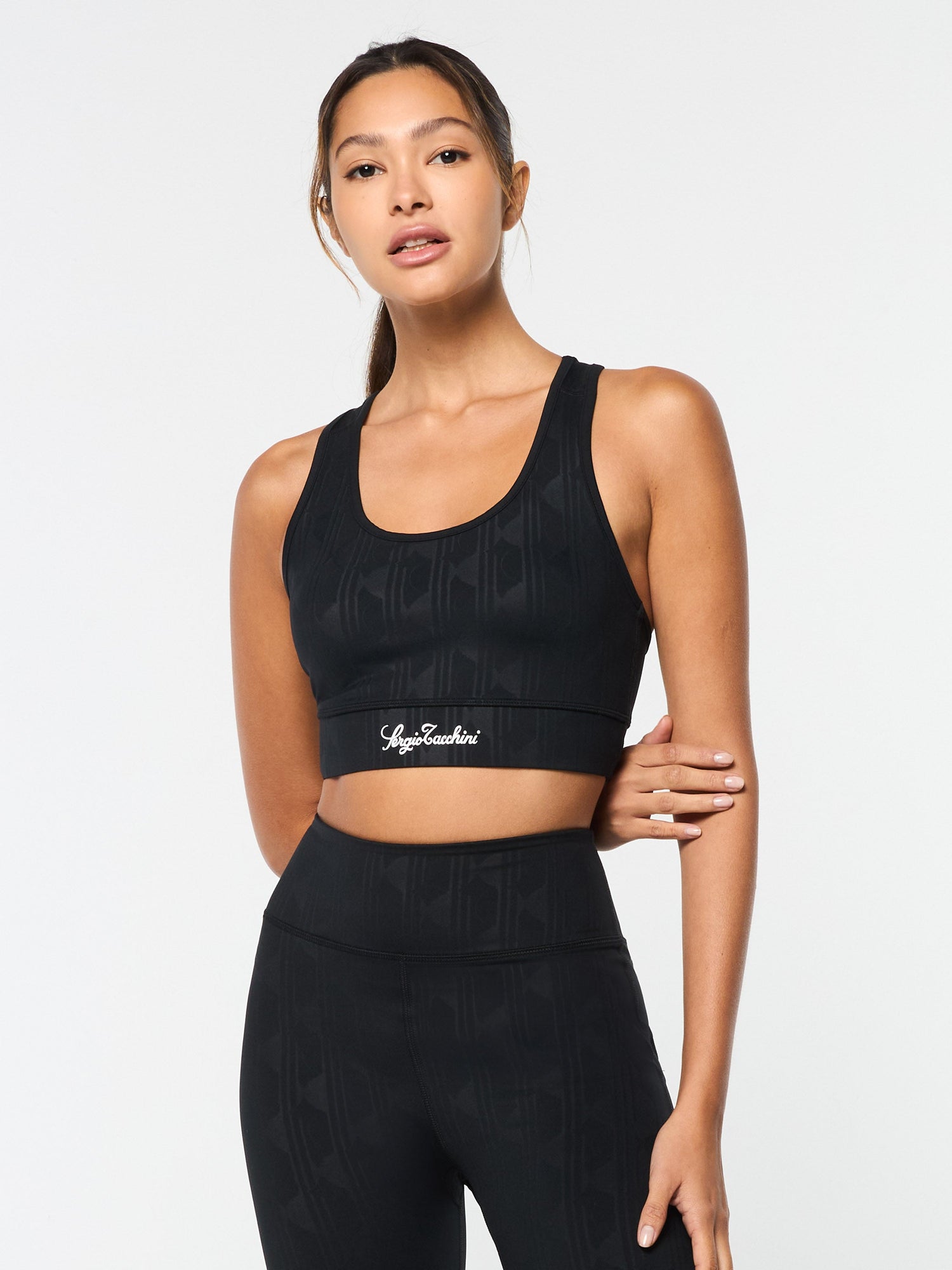 Women | Viano Printed Sports Bra | Black Beauty