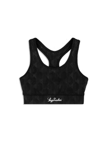 Women | Viano Printed Sports Bra | Black Beauty