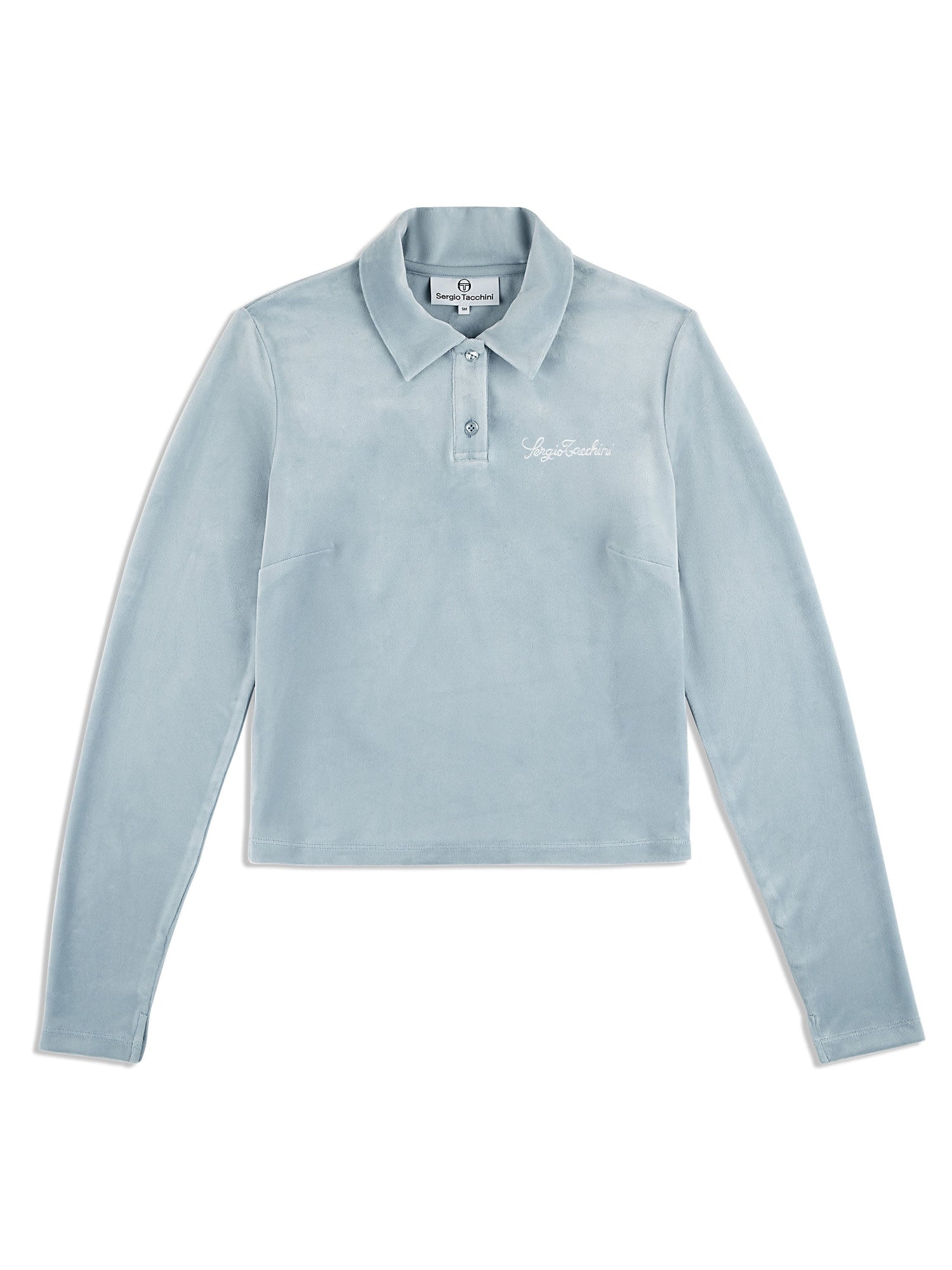 Women | Veneto Velour Long Sleeve Polo | Celestial Blue