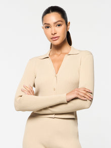 Women | Magreta Rib Cardigan | Humus