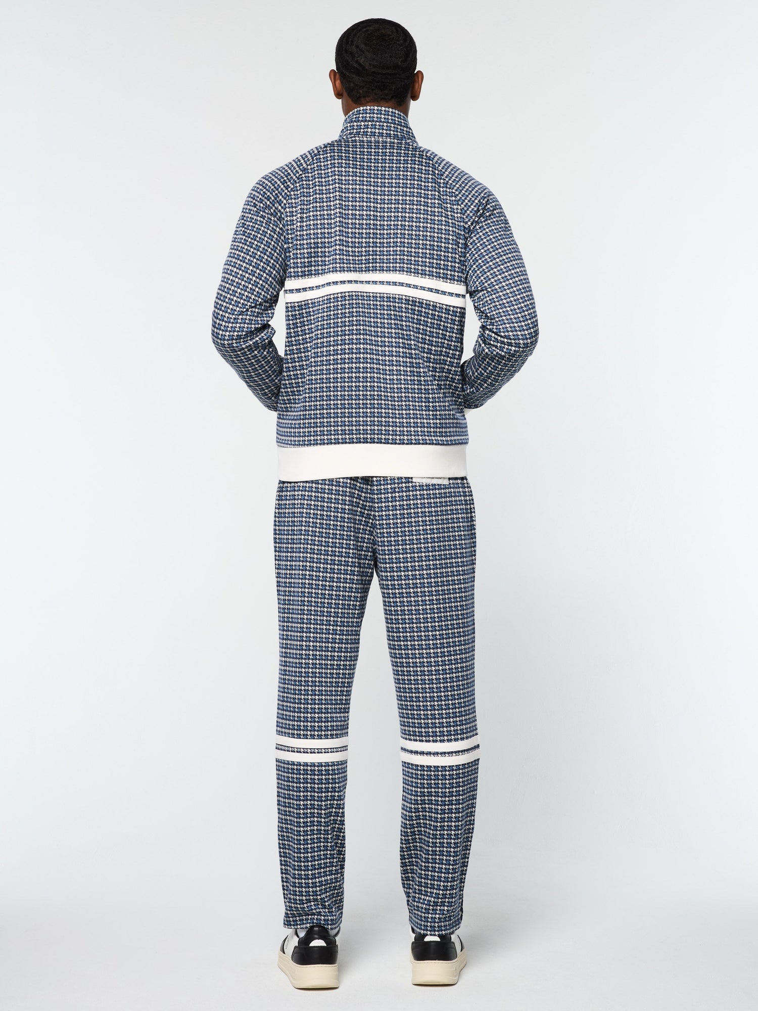Men | Dallas Houndstooth Track Jacket | Maritime Blue