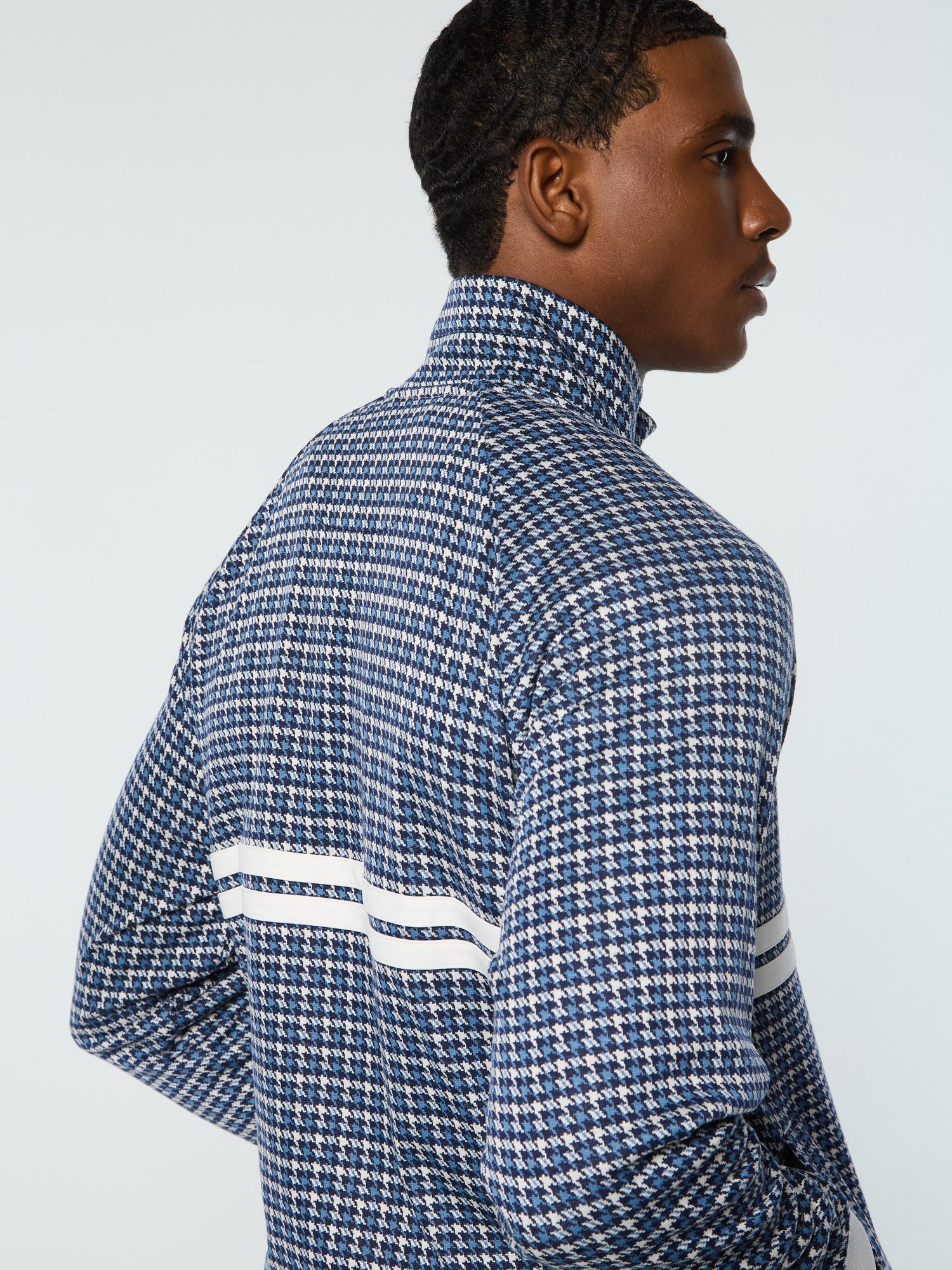 Men | Dallas Houndstooth Track Jacket | Maritime Blue