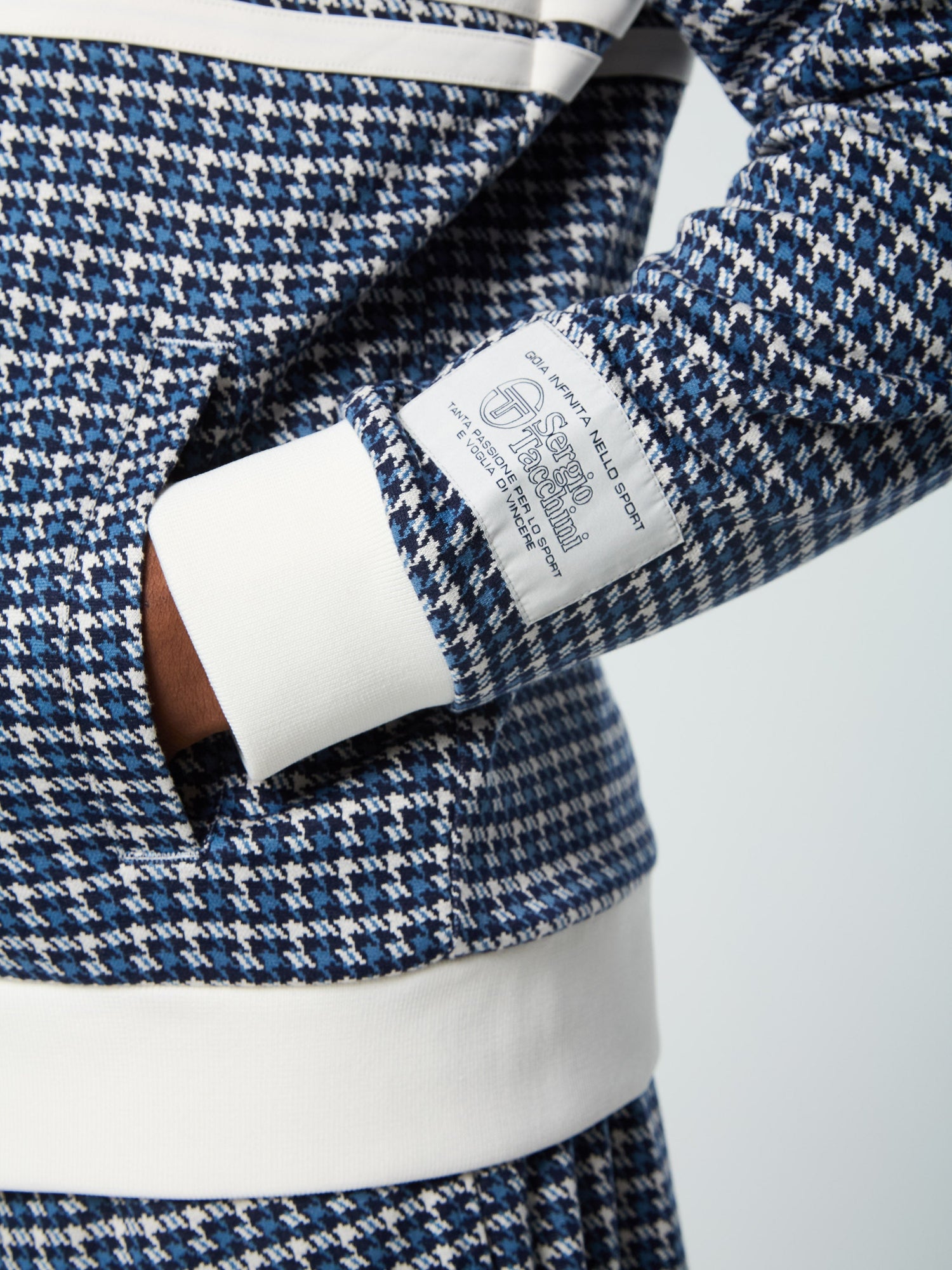 Men | Dallas Houndstooth Track Jacket | Maritime Blue