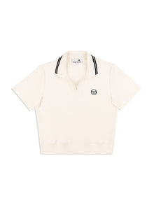 Women | Atri Velour Polo | Gardenia