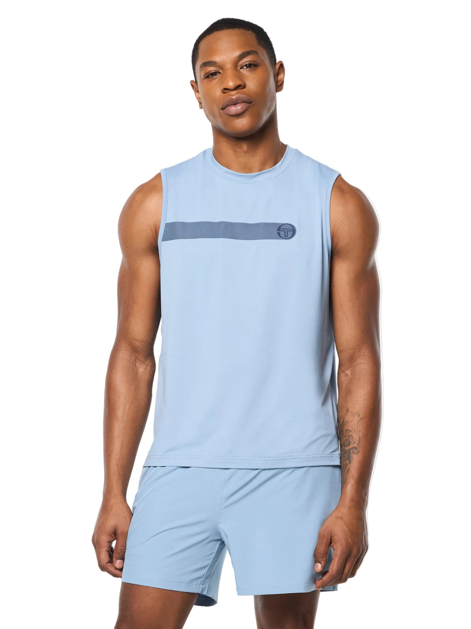 Men | Elio Performance Tank | Faded Denim