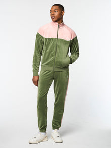 Men | Cielo Velour Track Jacket | Bronze Green