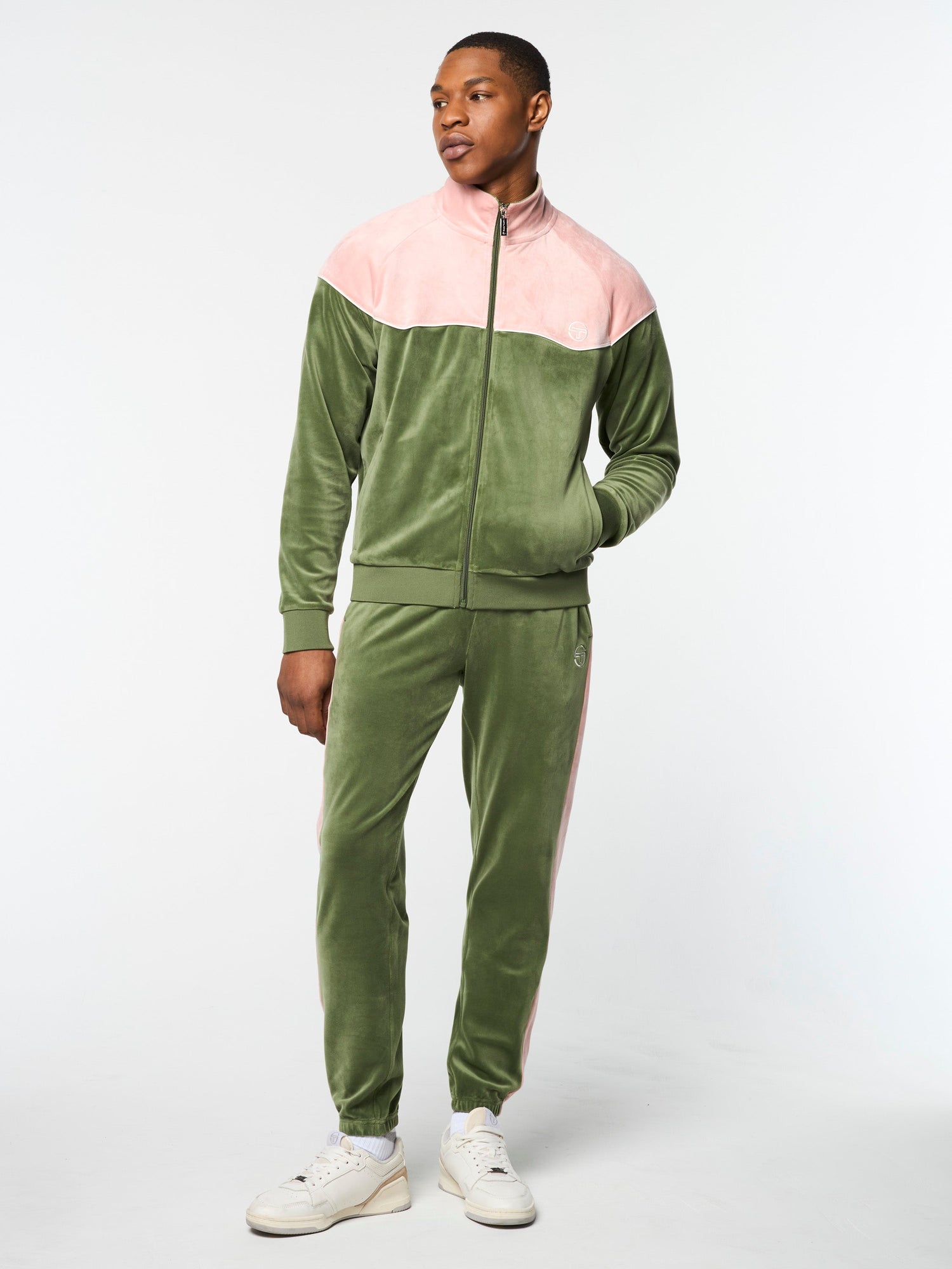 Men | Cielo Velour Track Jacket | Bronze Green