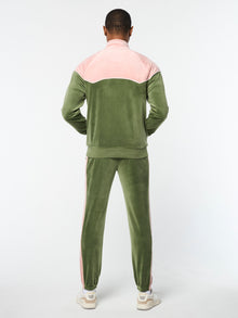 Men | Cielo Velour Track Jacket | Bronze Green