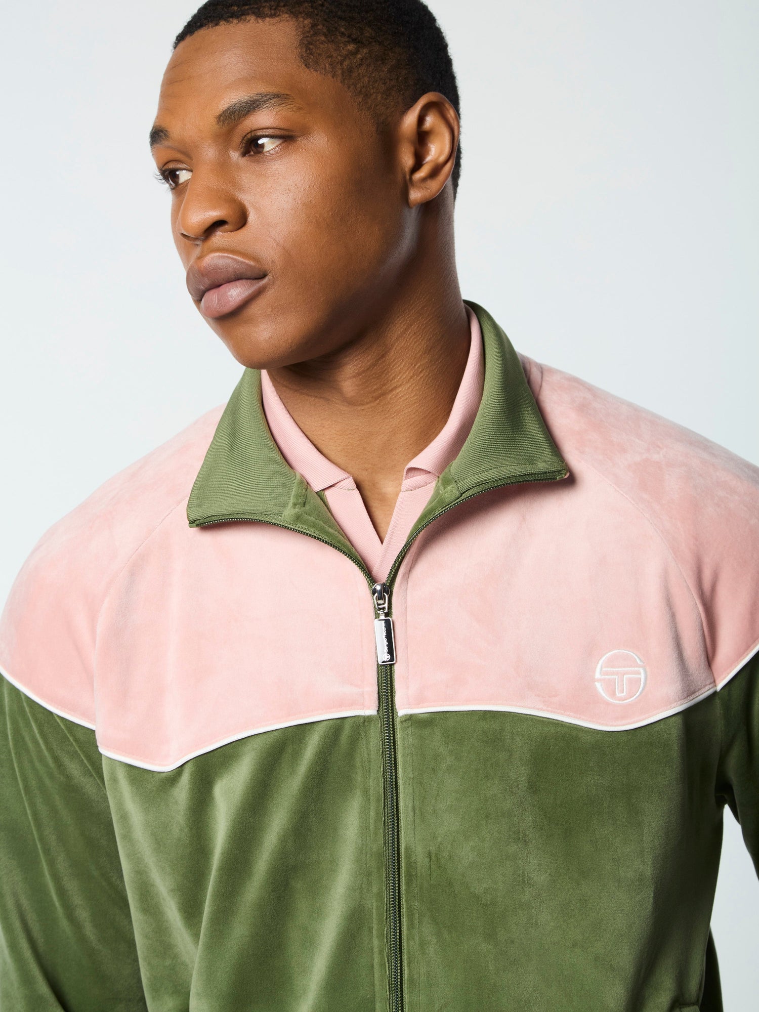 Men | Cielo Velour Track Jacket | Bronze Green