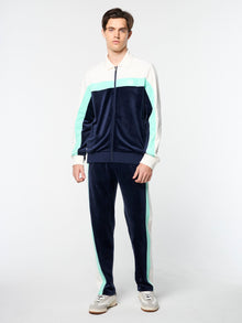 Men | Lazaro Velour Track Jacket | Maritime Blue