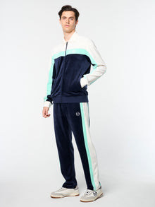Men | Lazaro Velour Track Jacket | Maritime Blue