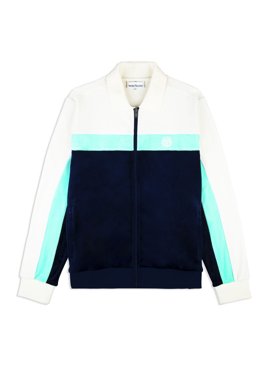 Men | Lazaro Velour Track Jacket | Maritime Blue