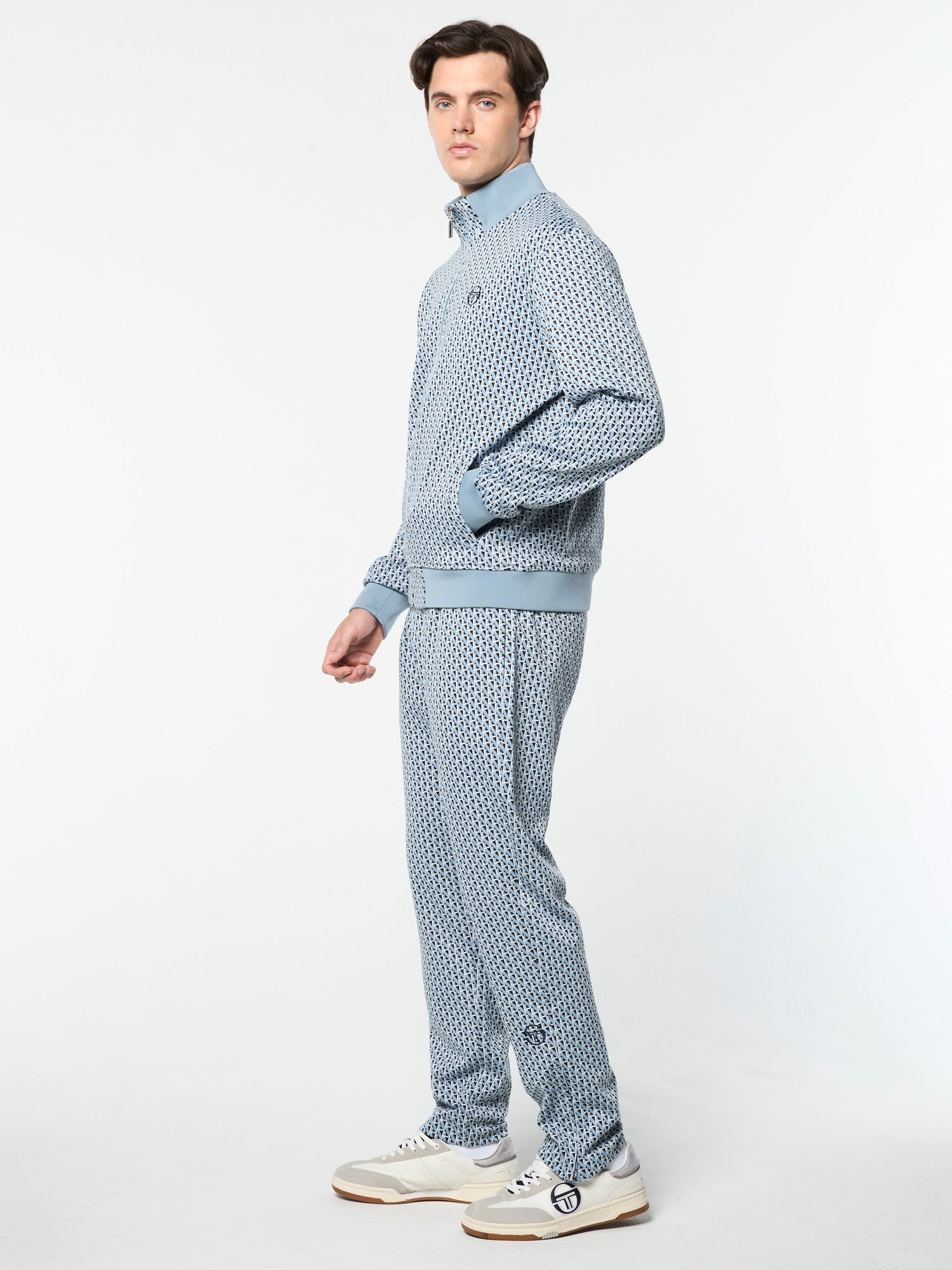 Men | Paolo Knit Track Jacket | Faded Denim