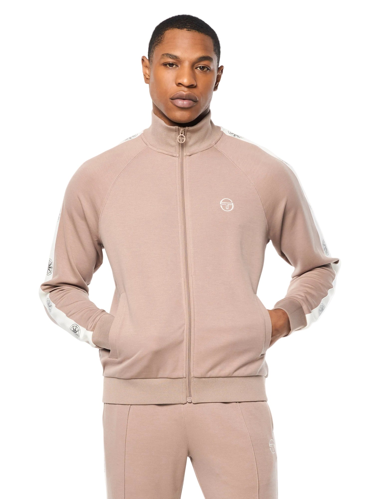 Men | Bussola Track Jacket | Taupe Grey