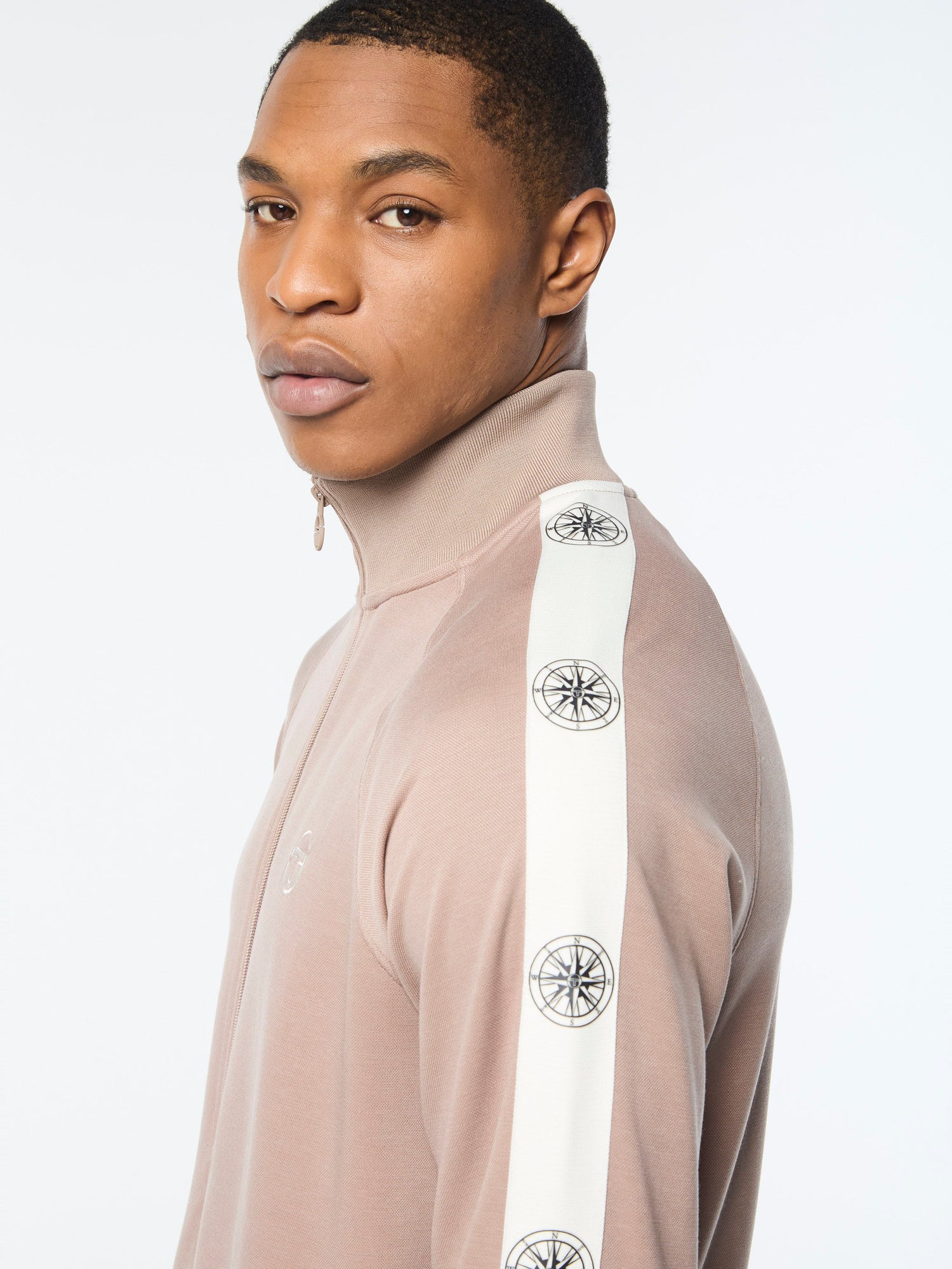 Men | Bussola Track Jacket | Taupe Grey