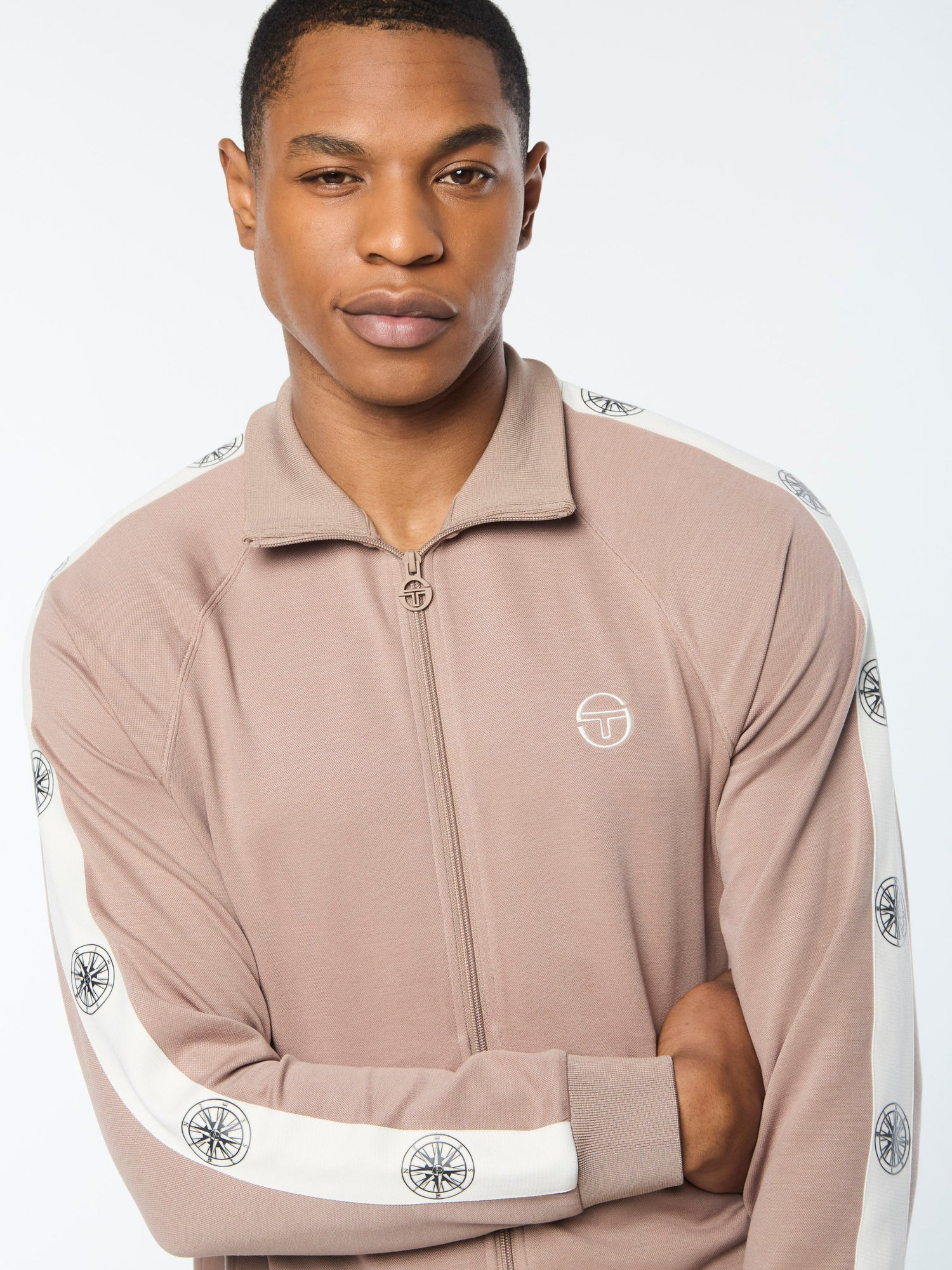 Men | Bussola Track Jacket | Taupe Grey