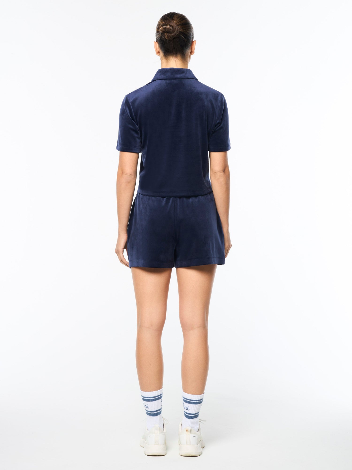 Women | Adele Velour Polo | Maritime Blue
