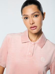 Women | Adele Velour Polo | Pale Mauve