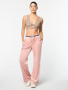 Women | Adele Velour Track Pant | Pale Mauve