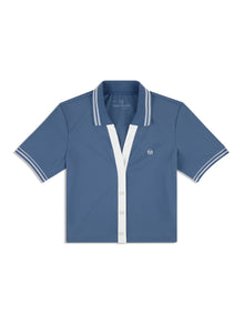 Women | Idalia Cropped Polo | Blue Indigo