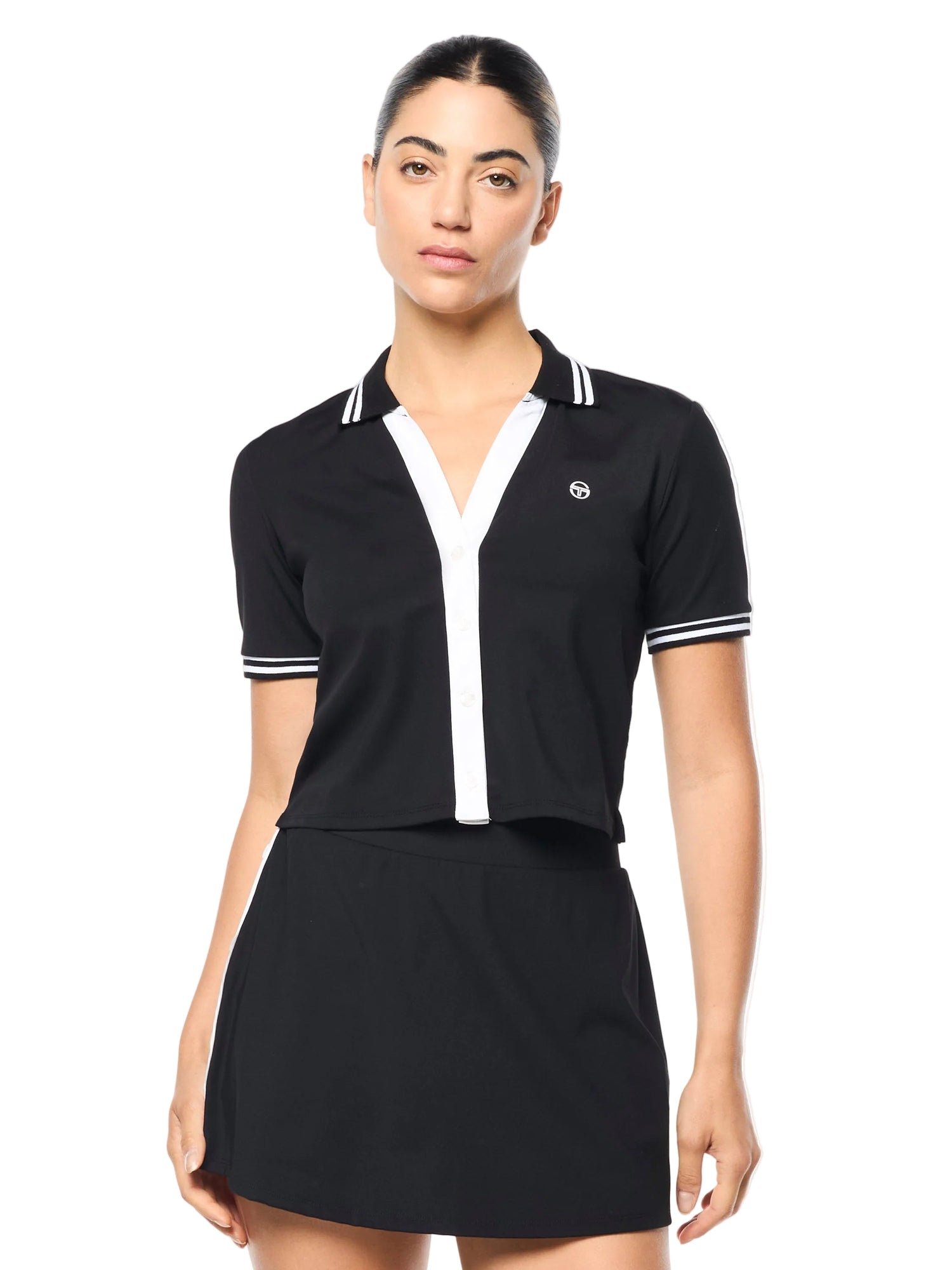 Women | Idalia Cropped Polo | Black Beauty