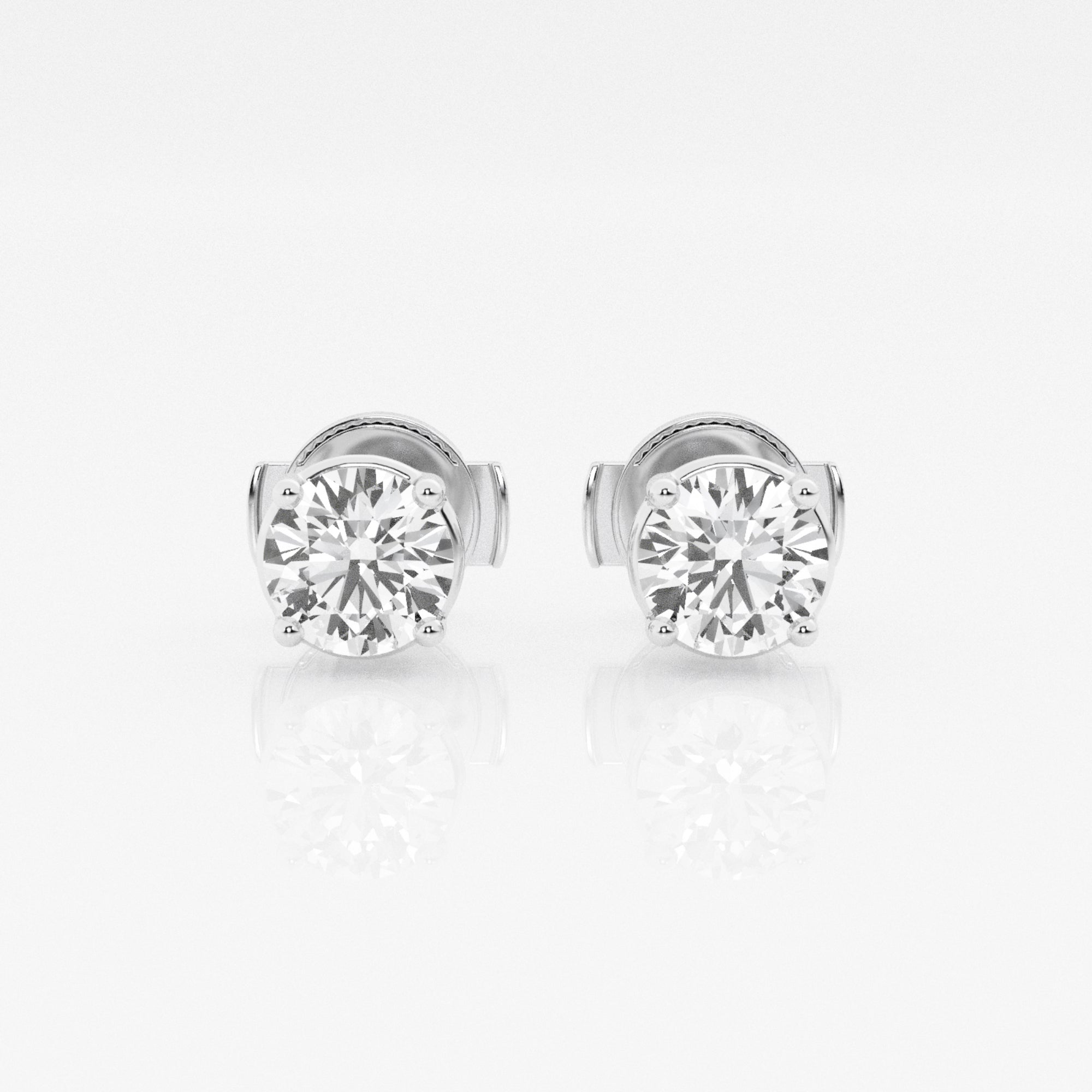 2.00 CT Round Lab-Grown Diamond | Stud Earrings | 14K White Gold | F Color | VS Clarity