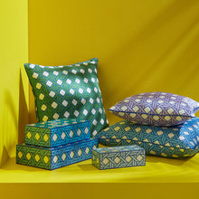 Basketweave Green Pillow - side view