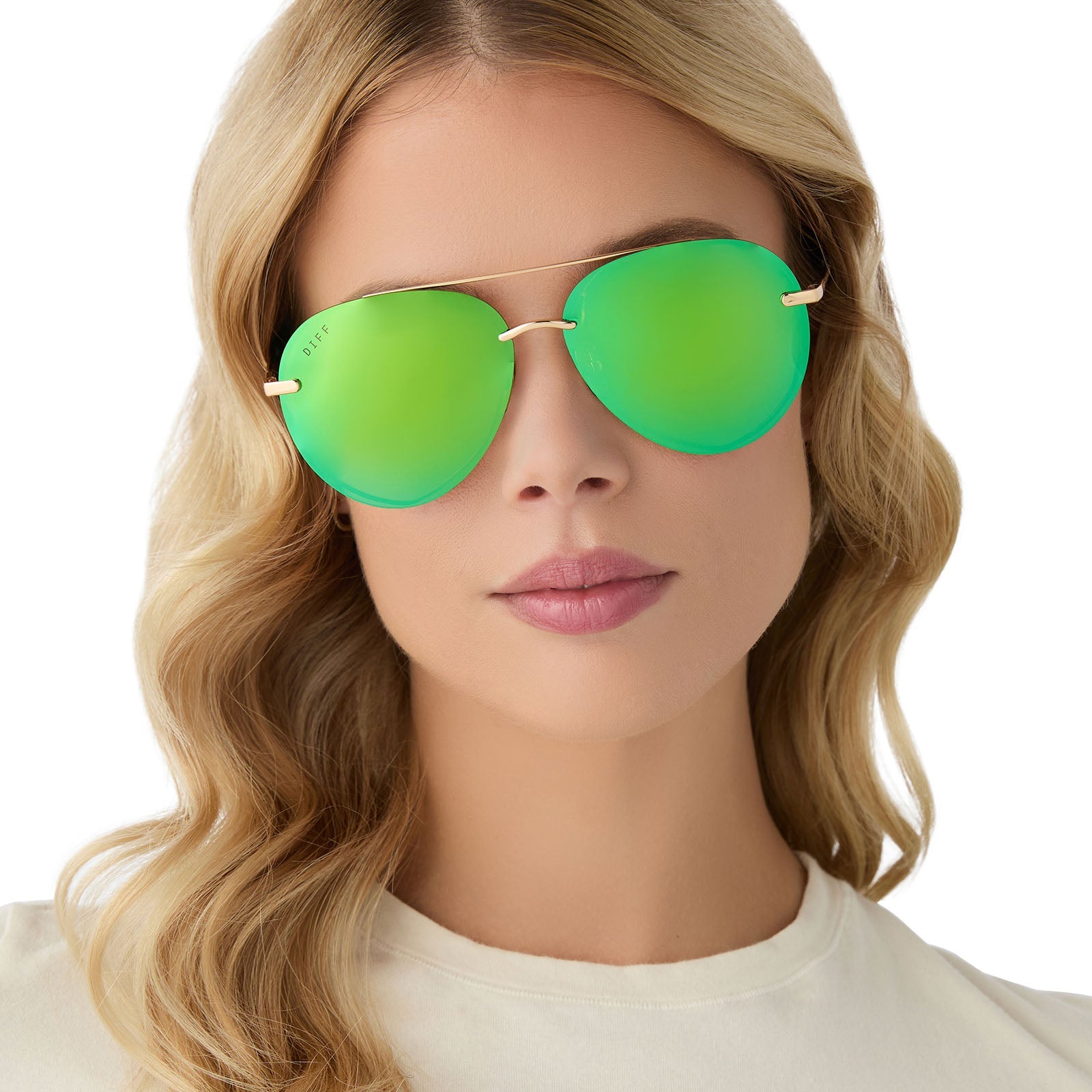 Unisex | Lenox Sunglasses | Gold | Green Lenses