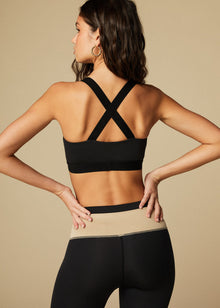 SUNSET BRA - BLACK + TAN - TAN + LINES by Sivan Ayla