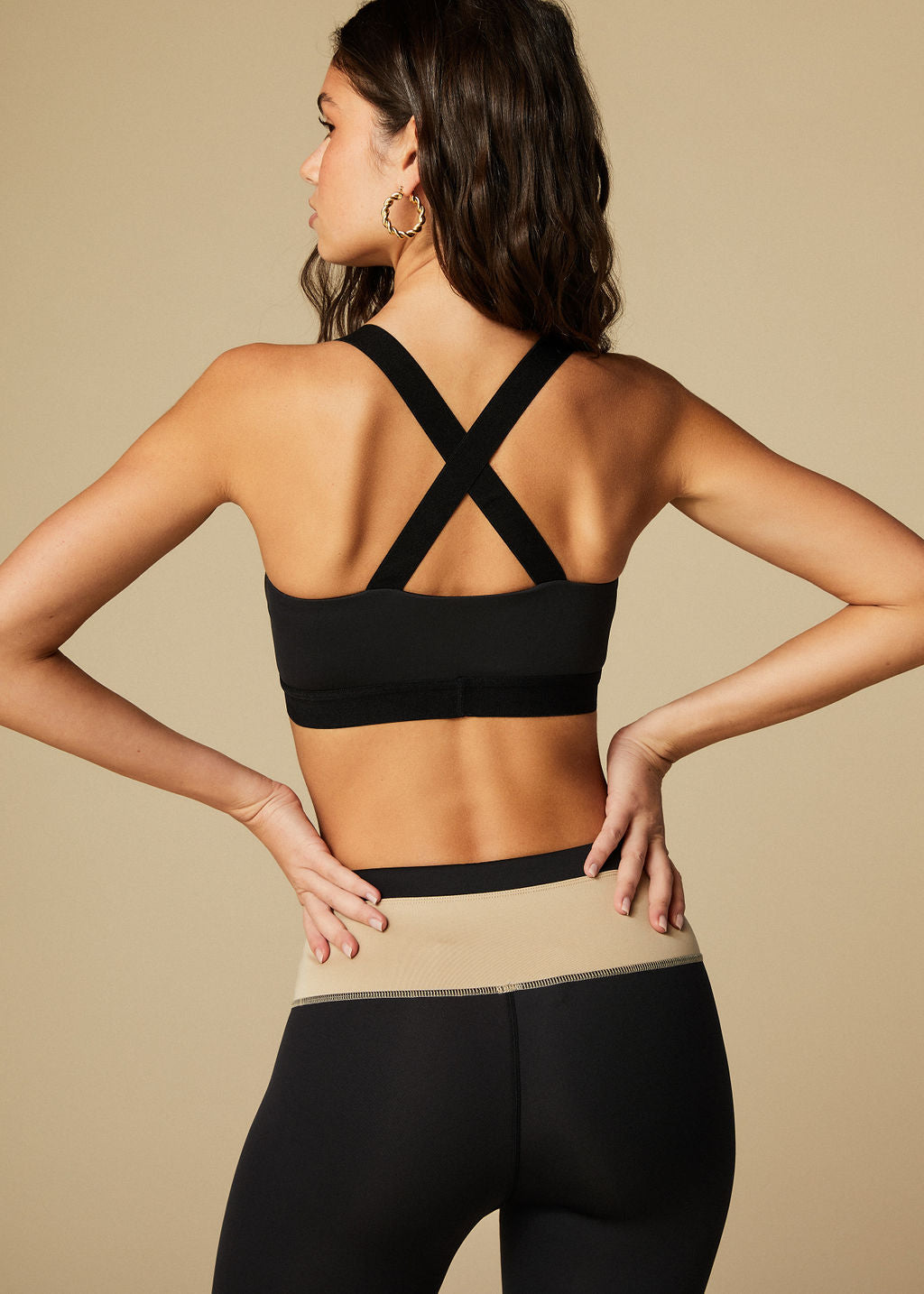 SUNSET BRA - BLACK + TAN - TAN + LINES by Sivan Ayla