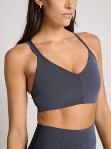 Spiritual Gangster | Mercury 2-Tone Longline Bra | Black