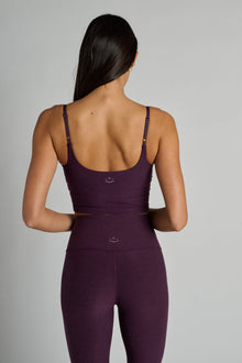 Beyond Yoga | Raise The Barre Shirred Tank | Eggplant Purple Heather