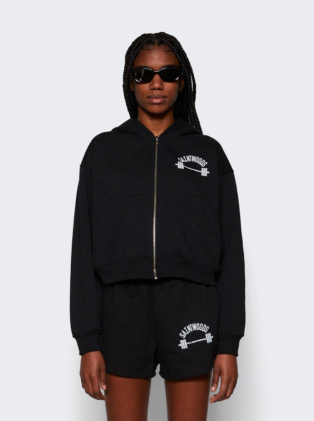 Women | SAINTWOODS | Palm Springs Zip Up Hoodie | Black