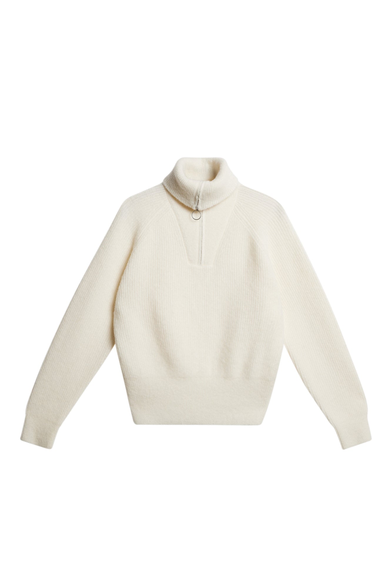 Women | Finja Knitted Zip Sweater | Whisper White