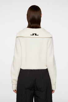 Women | Finja Knitted Zip Sweater | Whisper White