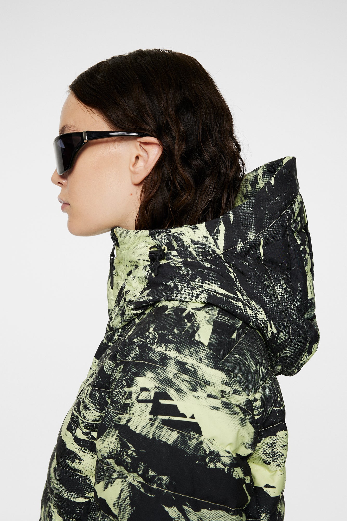 Women | W Thermic Down Jacket Printed | Mountain Glitch Lime