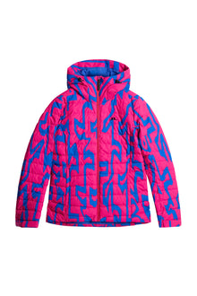W Thermic Down Jacket Printed in Glitch Bridge Pink by J.Lindeberg