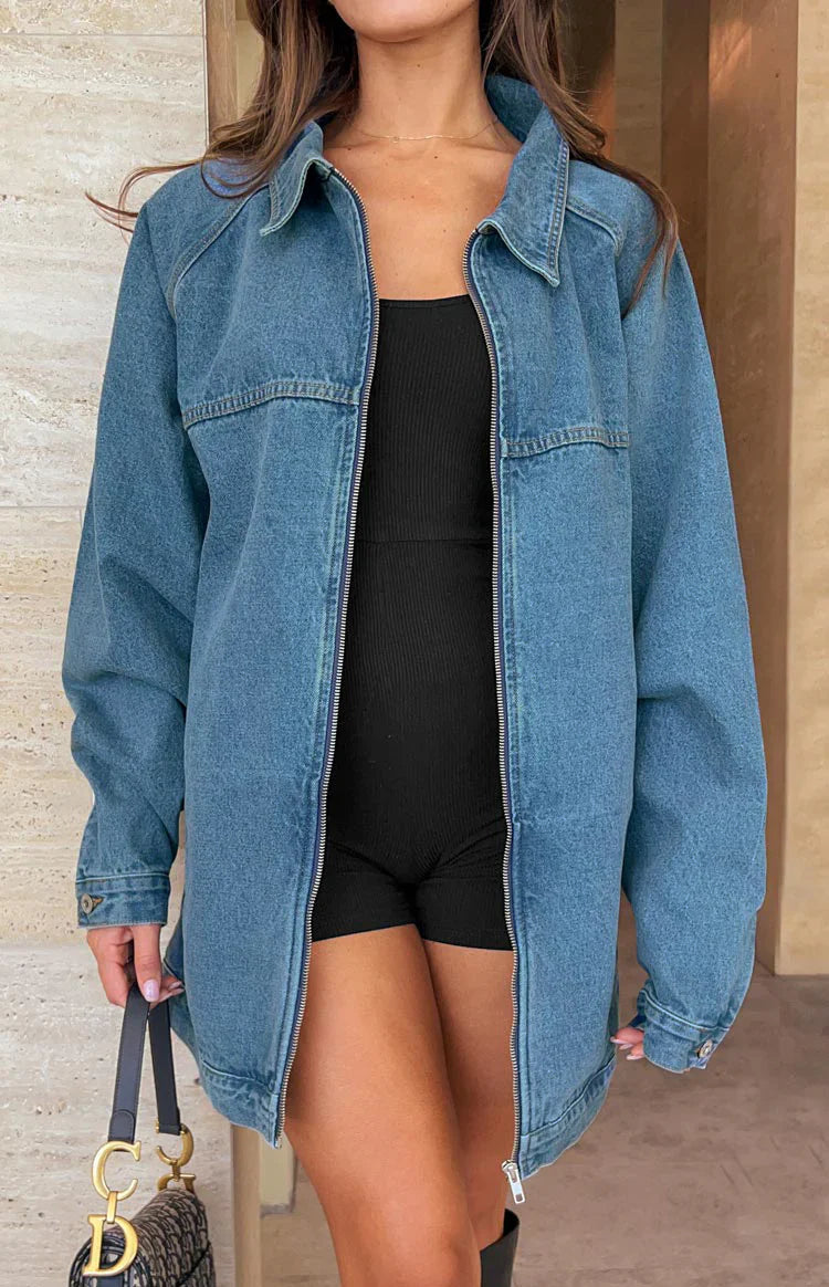 Sally Oversized Denim Jacket | Blue