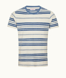 Sammy Stripe Rochelle Stripe Classic Fit T-Shirt | Limestone/Blue Smoke