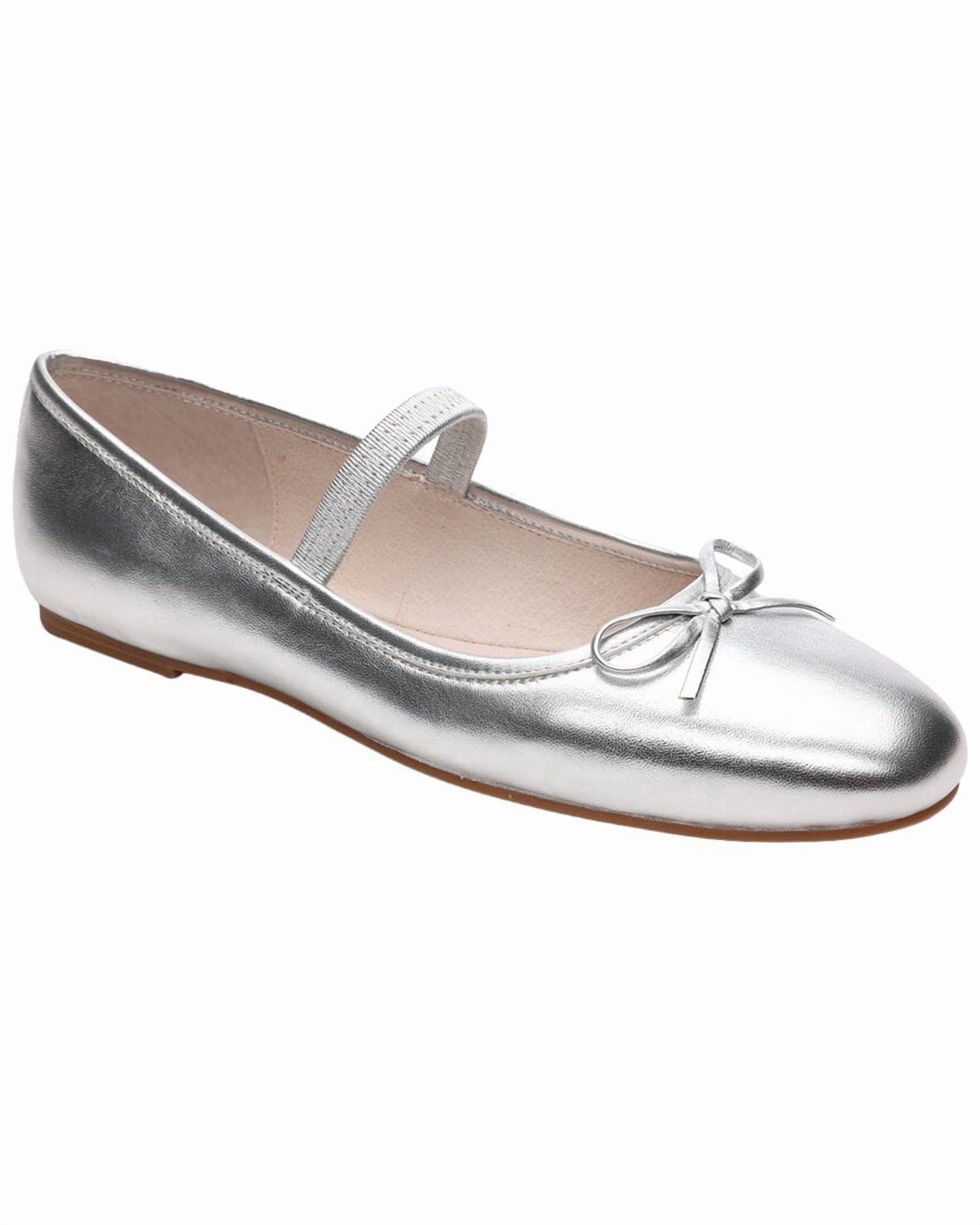 Sanctuary | Womens | Facile Leather Flat | Silver