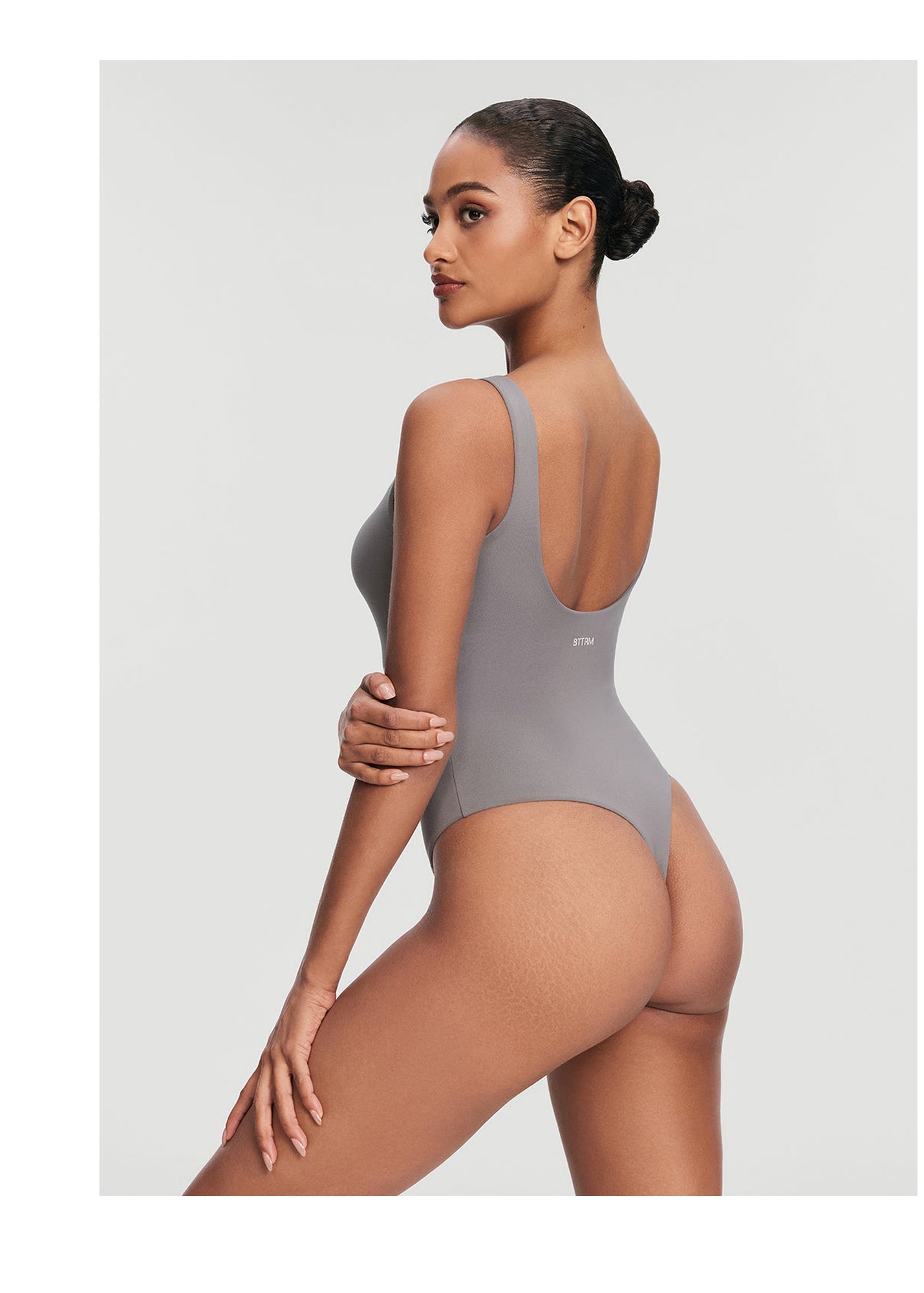 Scoop Back Bodysuit | Cool Gray