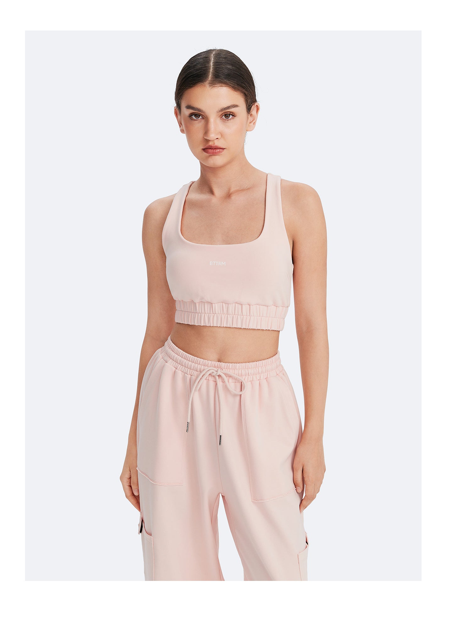 Scoop Neck Racerback Bra | Marshmallow Pink