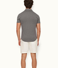 Sebastian Silk Tailored Fit Short-Sleeve Cotton-Silk Polo Shirt | Cinder