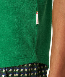Sebastian Towelling Tailored Fit Cotton Towelling Polo Shirt | Caddie Green