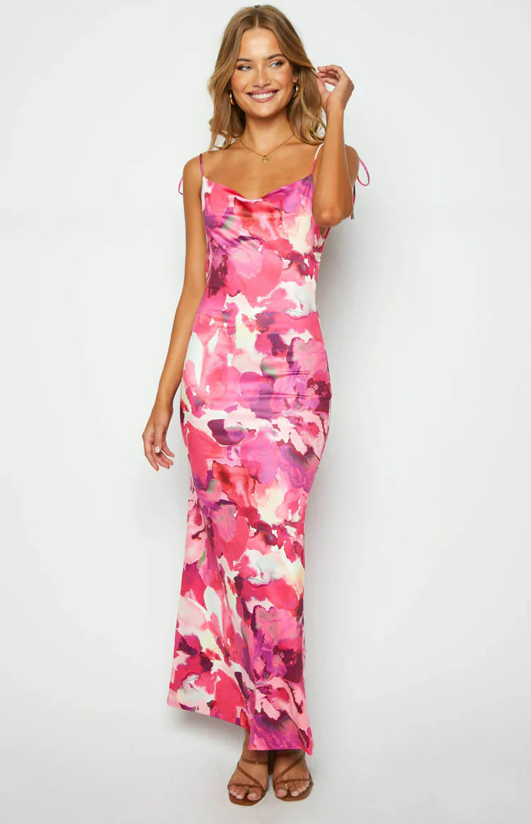 Selena Print Maxi Dress | Pink