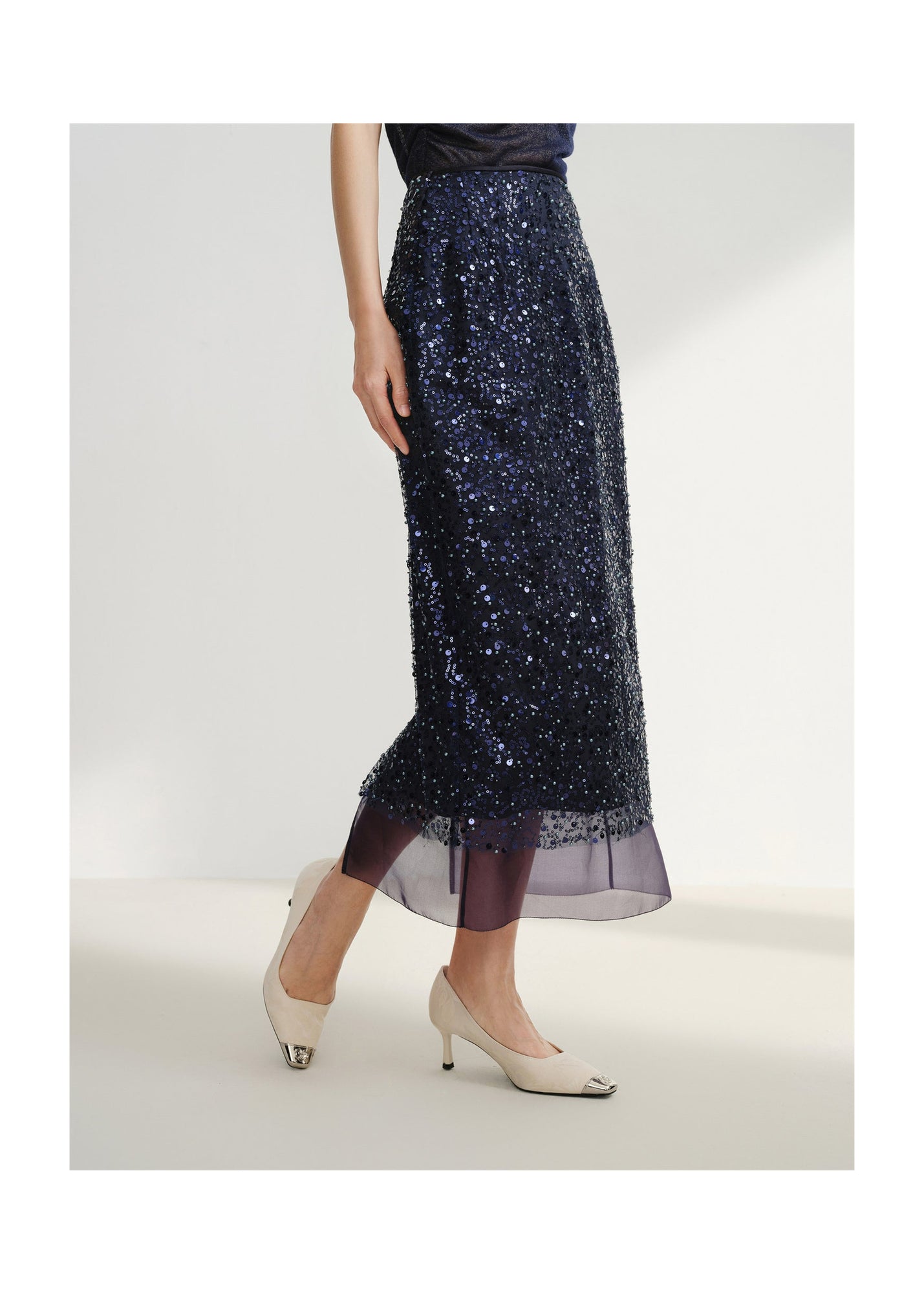 Sequin Skirt | Navy