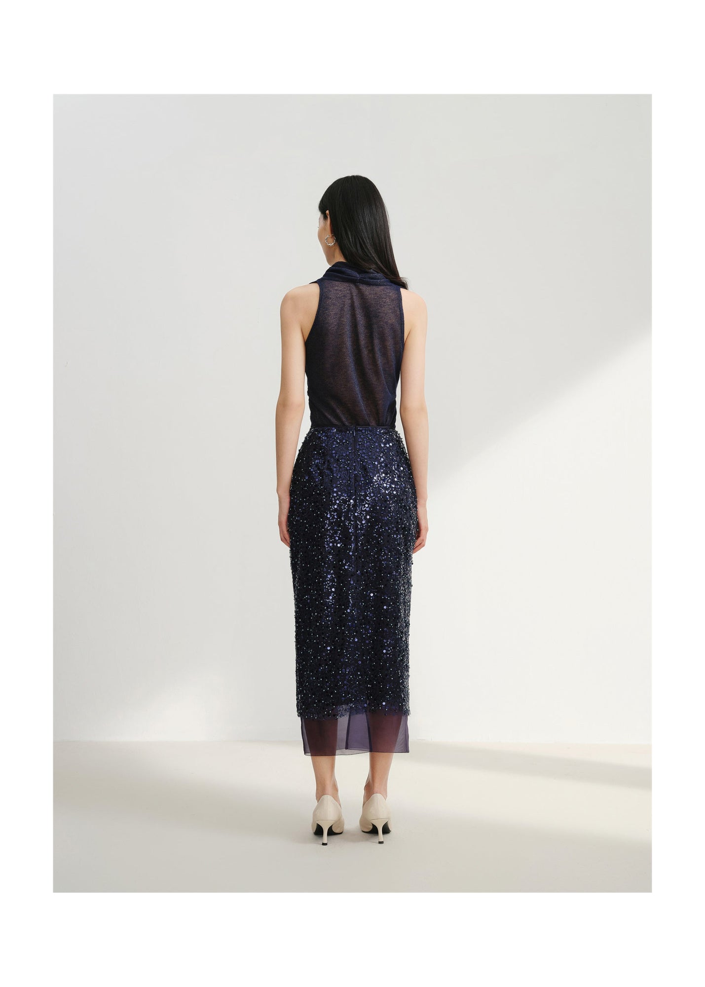 Sequin Skirt | Navy
